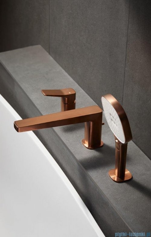 KFA MALAGA ROSE GOLD bateria wannowa 3-otworowa różowe złoto szczotkowane 4525-210-34