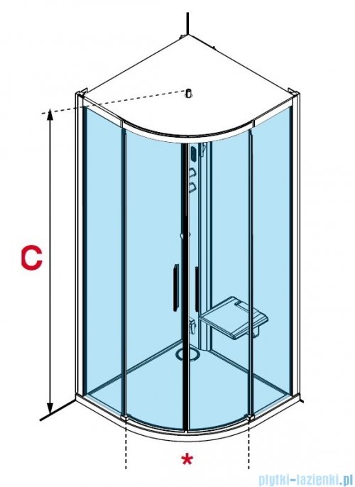 Novellini Glax 1 2.0 kabina standard 90x90 biała G21R99TFL-1UU