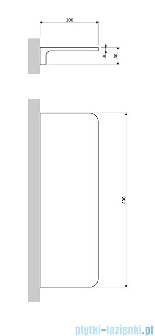 Omnires Modern Project półka mosiężna chrom połysk MP60931CR