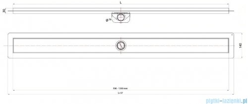 Wiper New Premium Black Glass Odpływ liniowy z kołnierzem 50 cm syfon drop 35 poler 500.0384.01.050