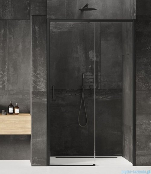 New Trendy Prime Black drzwi wnękowe pojedyncze 130x200 cm prawa przejrzyste D-0323A
