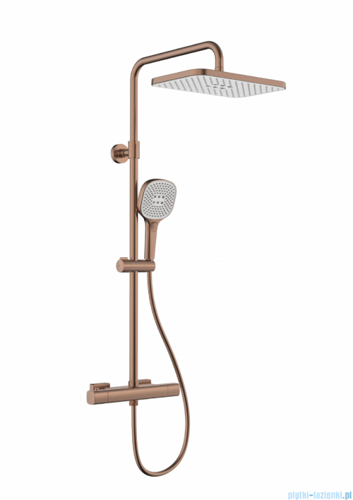 KFA MALAGA ROSE GOLD deszczownia z baterią termostatyczną różowe złoto szczotkowane 5756-910-34