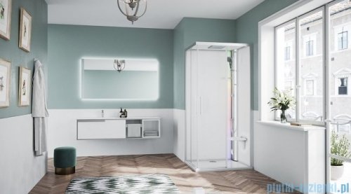 Novellini Glax 1 2.0 kabina z sauna parową 90x90 srebrna G21A99T5-1BB