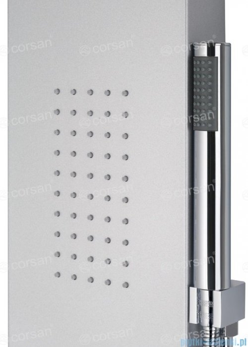 Corsan Alto panel prysznicowy z mieszaczem oraz oświetleniem LED Srebrny A-017MLEDSREBRNY