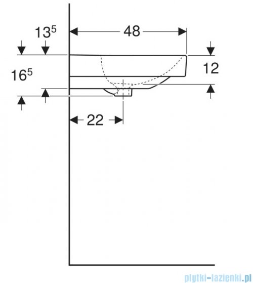 Geberit Smyle Square Umywalka 120x48cm 500.225.01.1