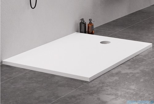 New Trendy Nex brodzik konglomeratowy prostokątny 110x80x3,5 cm biały B-0459