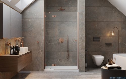 Radaway Essenza Pro Brushed Copper Dwj drzwi wnękowe 130cm lewe szczotkowana miedź 10099130-93-01L