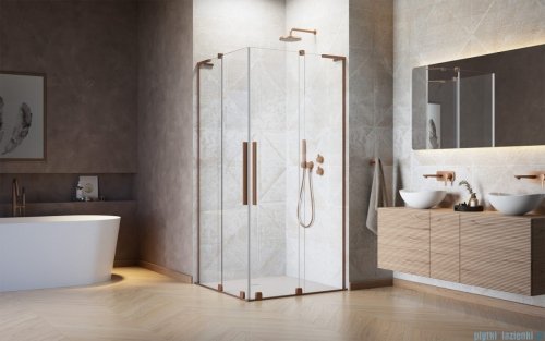 Radaway Furo SL Brushed Copper KDD kabina 80x100cm szczotkowana miedź 10305080-93-01L/10305100-93-01R
