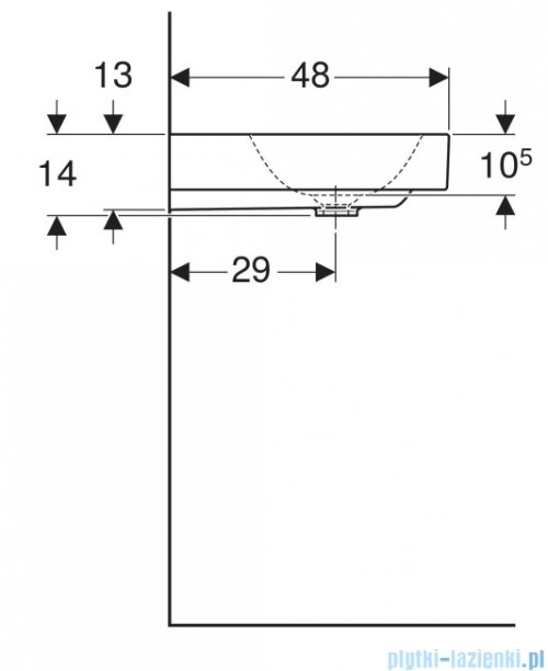 Geberit One Umywalka prostokątna bez otworu na baterię 75x48cm KeraTect 505.021.01.2