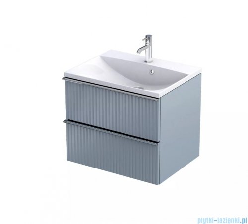 Oristo Etna szafka podumywalkowa wisząca Ryflowana 60x50x45 szaroniebieski mat OR52-SD2S-60-16R