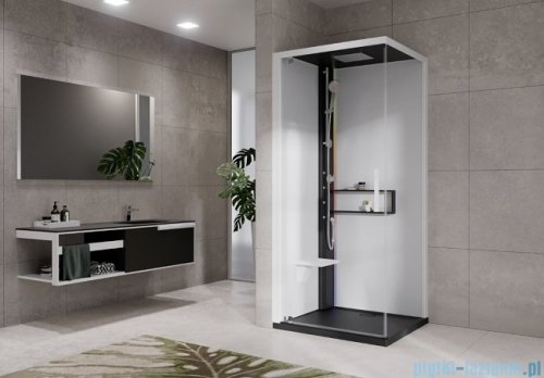 Novellini Glax 2 2.0 kabina z hydromasażem hydro plus 90x90 lewa czarna G22GF90ST1L-1HU