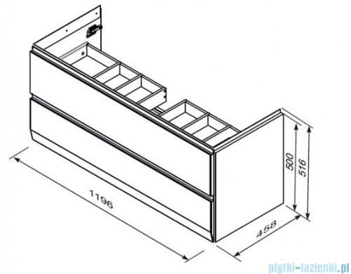 Oristo Brylant szafka z umywalką wisząca 119x50x45 biały połysk OR36-SD2S-120-1-V3+/UME-BD-120-91-C