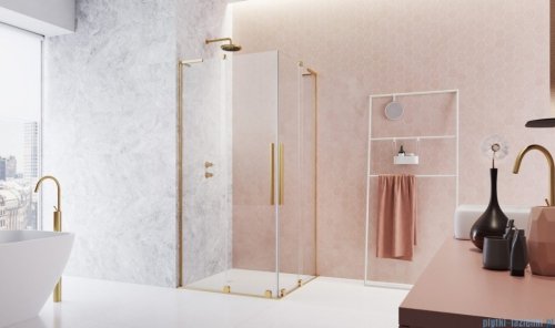 Radaway Furo SL Gold KDD kabina 90x90cm złoty połysk/szkło przejrzyste 10305090-09-01L/10305090-09-01R