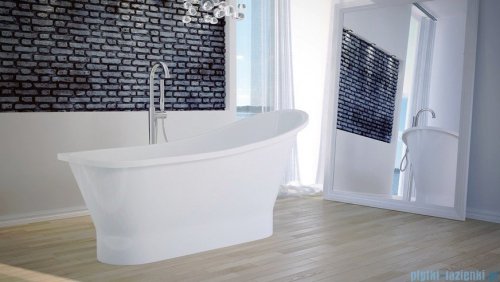 Besco Gloria 150x66cm wanna wolnostojąca Retro + syfon klik-klak chrom czyszczony od góry #WMD-150-GLC