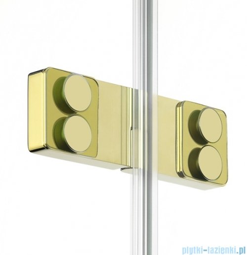 New Trendy Eventa Gold Shine drzwi wnękowe pojedyncze 80x200 cm przejrzyste prawa Złoty połysk EXK-4672