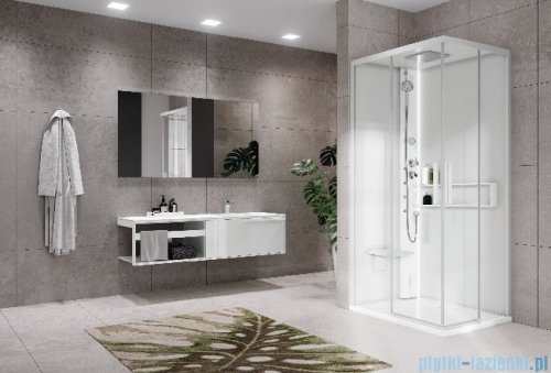 Novellini Glax 2 2.0 kabina z hydromasażem 90x70 lewa total biała G22A9070SM1-1UU