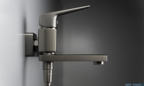 Deante BLUR Bateria wannowa ścienna ze składaną wylewką titanium BQL_D12M