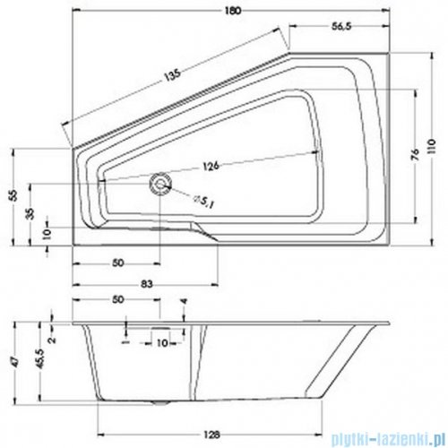 Riho Rethink Space 180x110cm wanna asymetryczna + syfon lewa B116001005