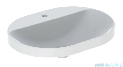 Geberit VariForm Umywalka owalna z półką z otworem na baterię, bez przelewu 60x45cm KeraTect 500.734.00.2