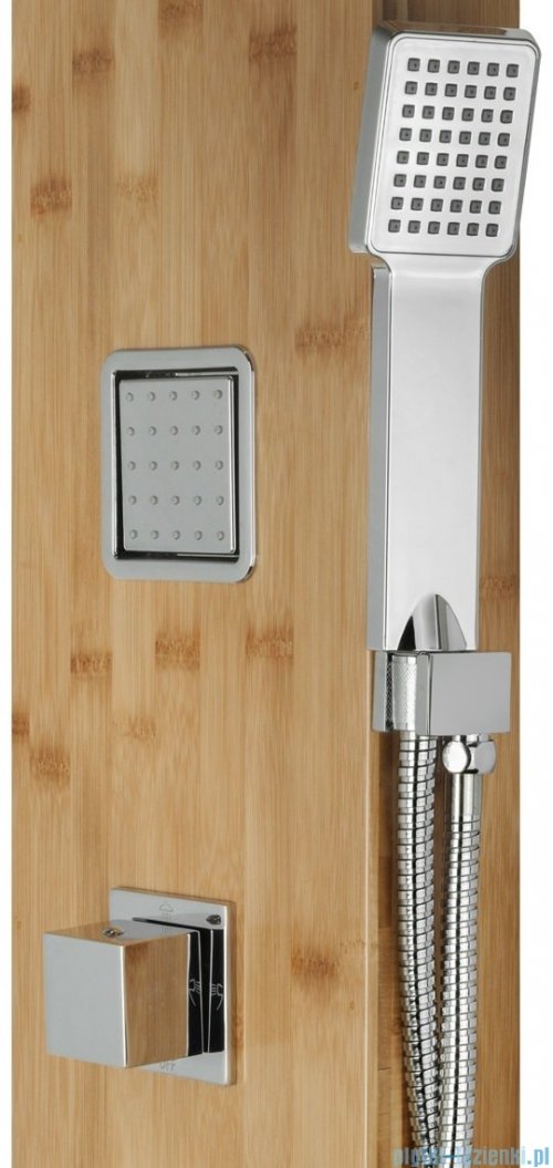 Corsan Bao panel natryskowy z termostatem chrom drewno bambusowe B-022TBCH