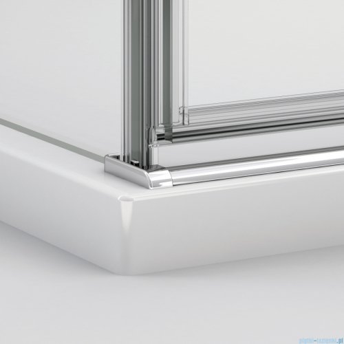 Ronal ANNEA AN13 Drzwi jednoczęściowe ze ścianką stałą w linii 120x200cm prawe srebrny połysk AN13D12005007