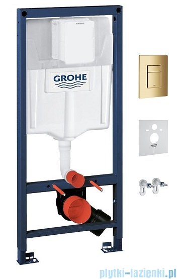 Omnires Grohe Rapid stelaż podtynkowy do WC zestaw 4w1 przycisk złoty RAPIDSETGL 