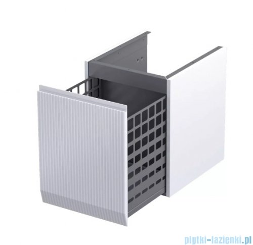 Oristo Brylant szafka niska z koszem Ryflowana 40x50x45cm biały mat OR36-SN1S-40-2R
