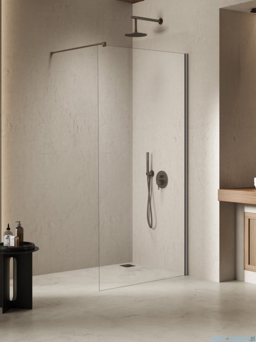 New Trendy Nesta Gunmetal Brushed kabina Walk-In 80x200 cm grafit szczotkowany K-1755