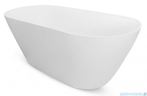 Besco Moya Matt 170x72cm wanna wolnostojąca biała matowa konglomeratowa + syfon klik-klak biały czyszczony od góry #WMMB-170MKW