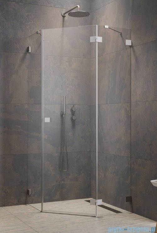 Radaway Essenza Ptj Brushed Nickel kabina pięciokątna 100x100cm prawa szczotkowany nikiel 1385010-91-01R/1385051-01-01