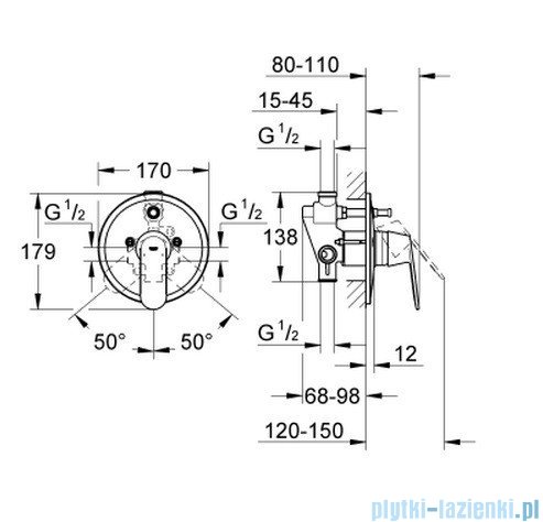 Grohe Eurosmart Cosmopolitan jednouchwytowa bateria wannowa z przełącznikiem wanna/prysznic 32879000