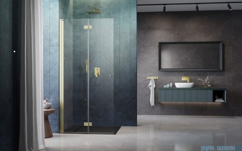 Radaway Nes KDD B Brushed Gold kabina walk in 100cm lewa szczotkowane złoto 10024100-99-01L