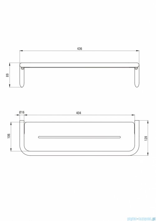Deante SILIA Półka ścienna nero ADI_N511