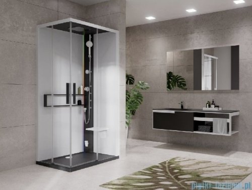 Novellini Glax 2 2.0 kabina masażowo-parowa 80x80 czarna G22A89M5-1HU