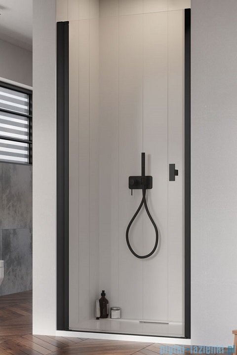 Radaway Nes 8 Black Dwj I Drzwi wnękowe 90cm lewe czarny mat/szkło przejrzyste 10076090-54-01L
