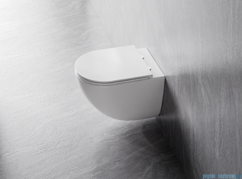 Besco Aspen Ergo White miska WC wisząca + deska wolnoopadająca Aspen White biały połysk #ZASE-B-DAB