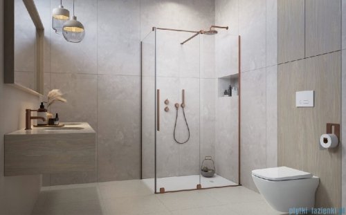 Radaway Furo Kdj Brushed Copper kabina 160x80cm prawa szczotkowana miedź 10104822-93-01R/10110780-01-01/10113080-01-01