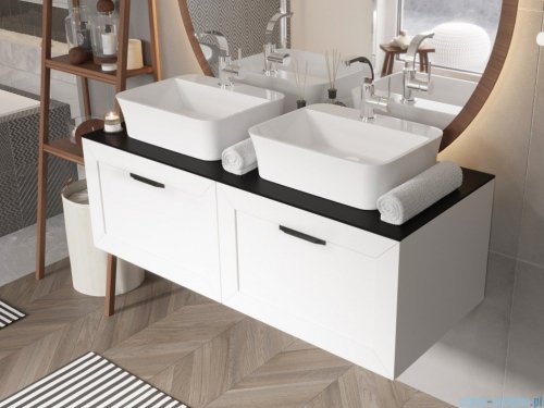 Besco Dexa szafka podumywalkowa 80x50x40cm niebieska, uchwyt czarny SUD-854-NC