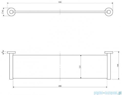Omnires Modern Project półka szklana biały mat MP60930WM