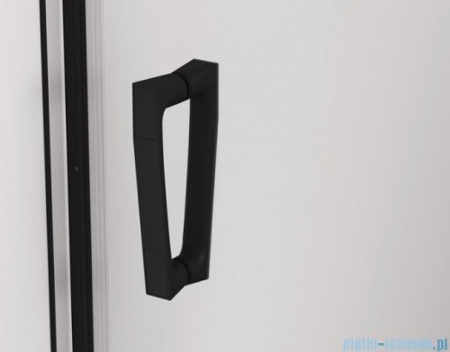 SanSwiss Cadura Black Line drzwi przesuwne 70cm jednoskrzydłowe lewe z polem stałym profile czarny mat CAE2G0700607
