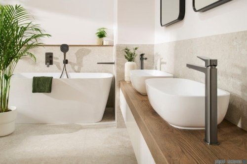 KFA MALAGA GUN METAL GREY bateria umywalkowa grafit szczotkowany 4522-815-61