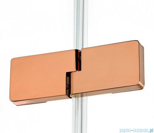 New Trendy Eventa Copper Shine drzwi wnękowe pojedyncze z dodatkową ścianką 110x200 cm przejrzyste lewe miedź połysk EXK-6362