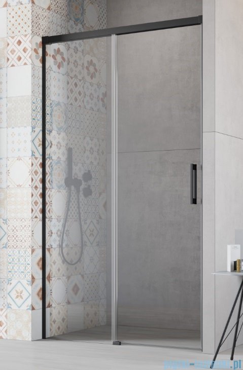 Radaway Idea Black Dwj drzwi wnękowe 135cm lewe czarny mat/szkło przejrzyste 387024-54-01L