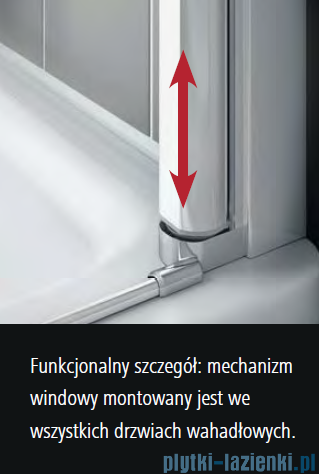 Kermi Cada XS drzwi wahadłowe 1-skrzydłowe z ścianką boczną prawe 90 cm CK1GR09020VPK