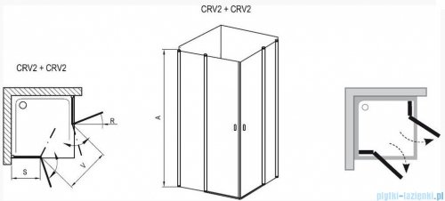 Ravak Chrome Kabina prysznicowa narożna, jedna połowa CRV2-110 satyna+transparent 1QVD0U00Z1