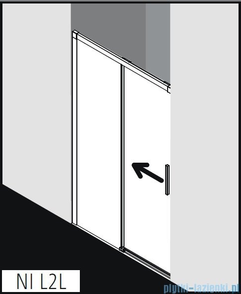 Kermi Nica drzwi przesuwne 2-częściowe z polem stałym lewe 180 cm NIL2L18020VPK