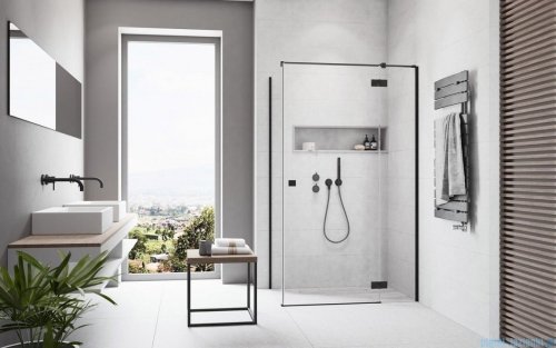 Radaway Essenza Black Kdj kabina 110x100cm prawa szkło przejrzyste 1385041-54-01R/1384052-01-01