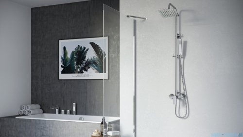 Excellent Clever 2.0 zestaw prysznicowy ścienny z deszczownicą 25 cm chrom AREX.4181CR