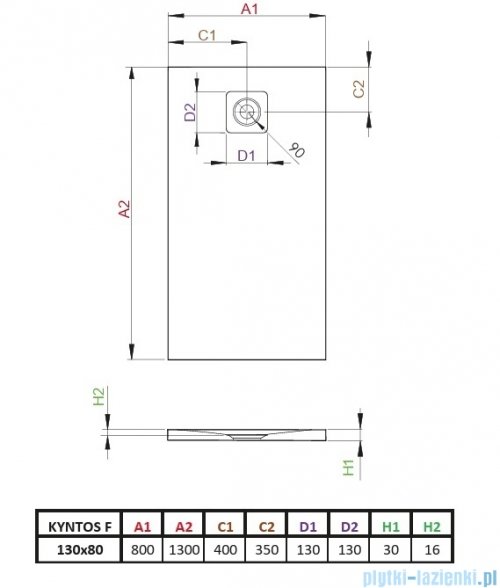 Radaway Kyntos F brodzik 130x80cm czarny HKF13080-54