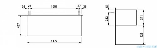 Laufen SONAR szafka pod umywalkę 117x45 cm Złoty lakierowany/Czarna Marquina H4054200341401
